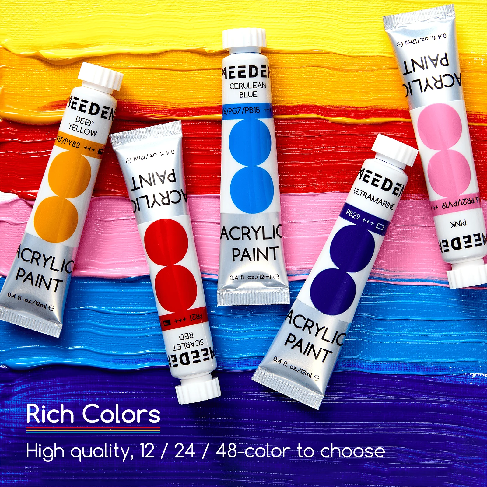 MEEDEN Acrylic Paint Set, 12 Tubes, 12 ml / 0.41 oz - Image 8