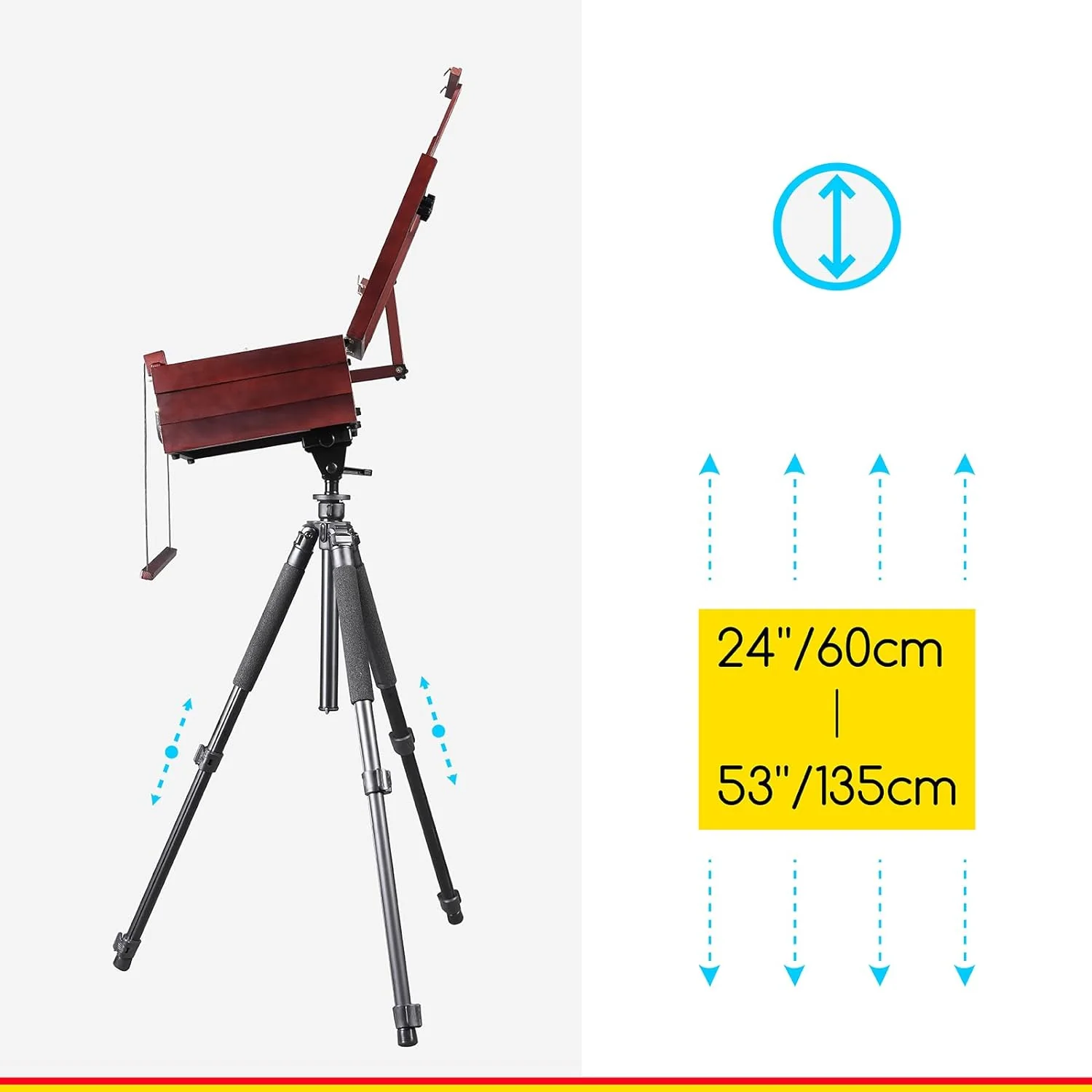 MEEDEN Plein Air Pochade Box with Tripod-Dark Walnut - Image 5