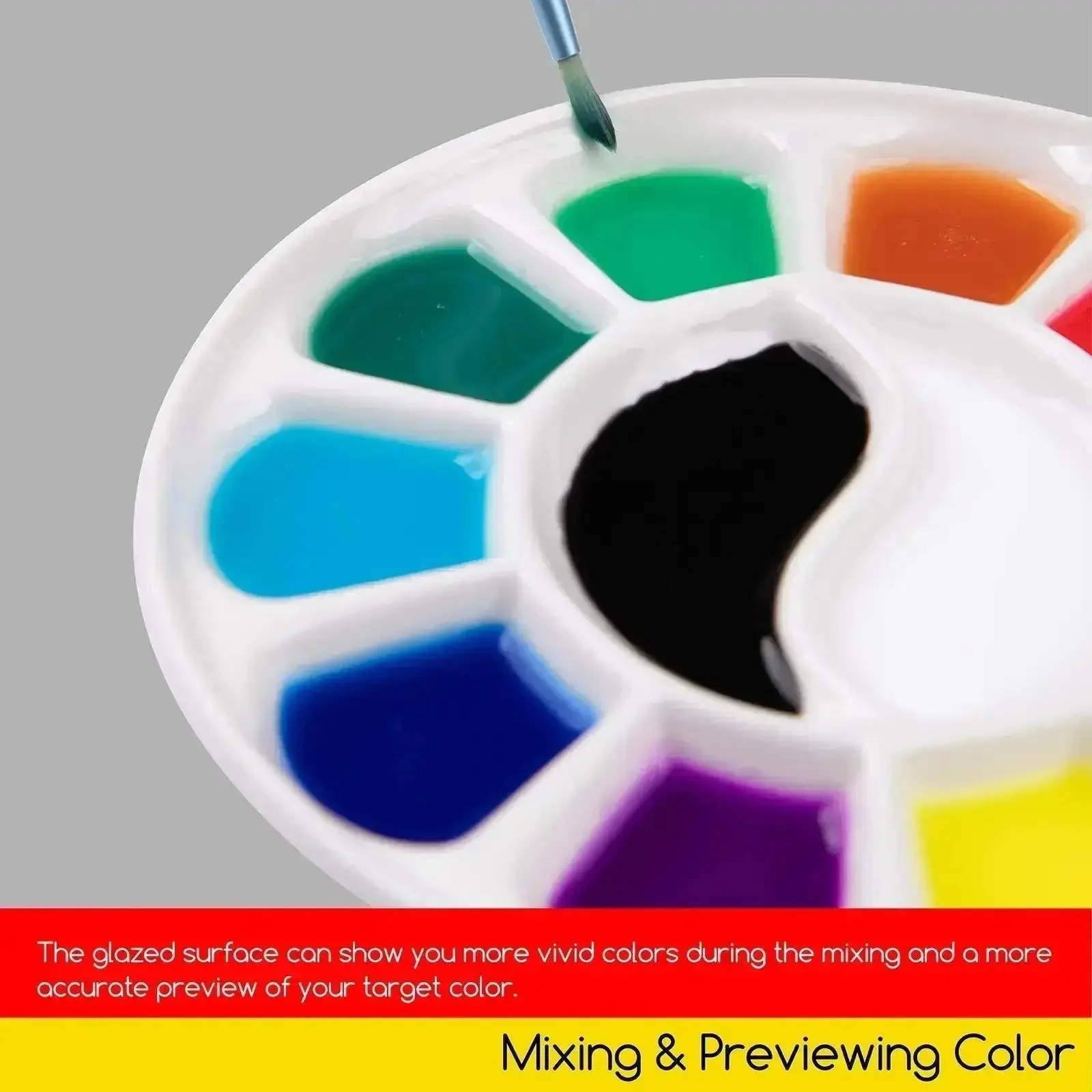 MEEDEN 12-Well Round Porcelain Palette - Image 5