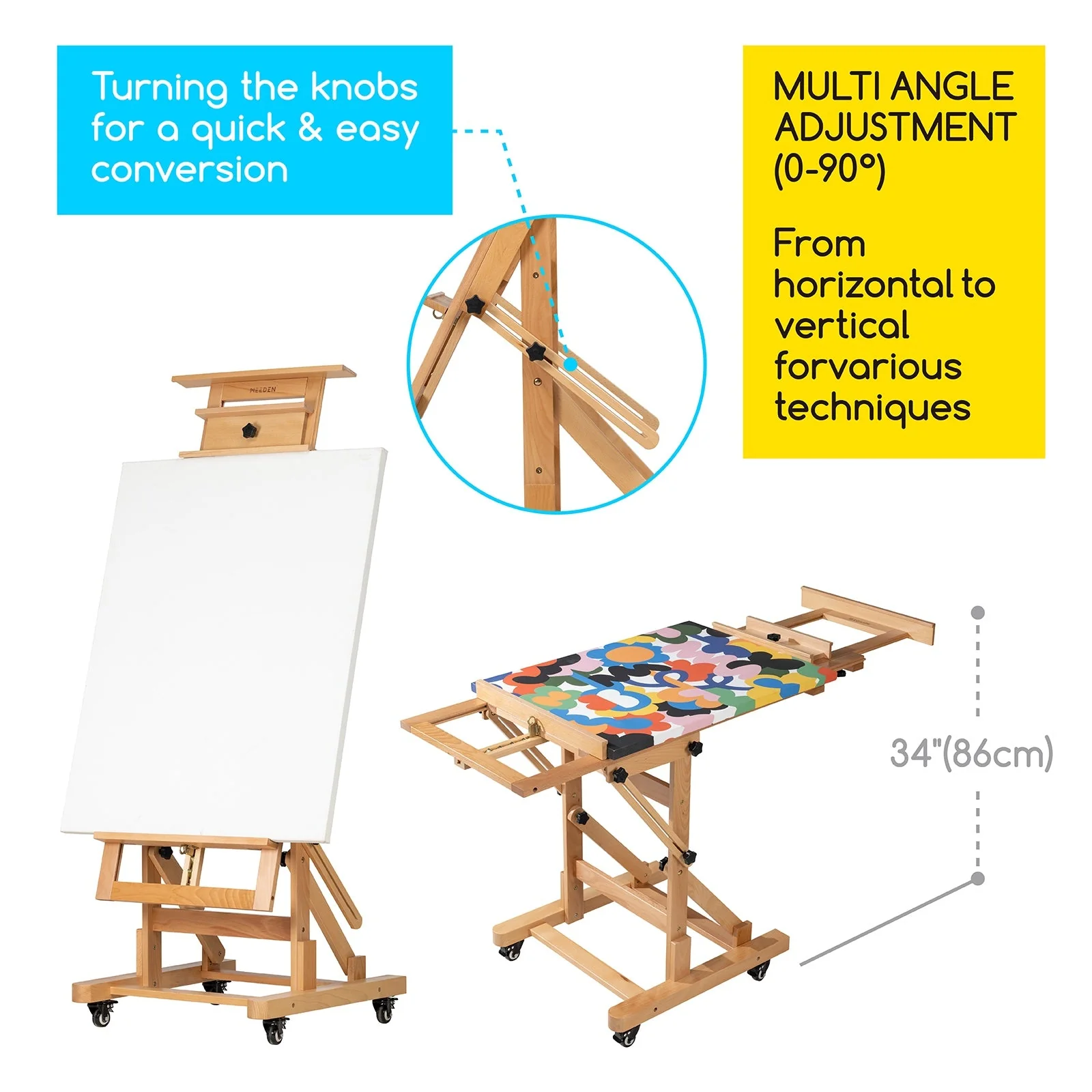 MEEDEN Deluxe Multi-Function Heavy Duty Large Artist Easel-DHJ-3 - Image 8