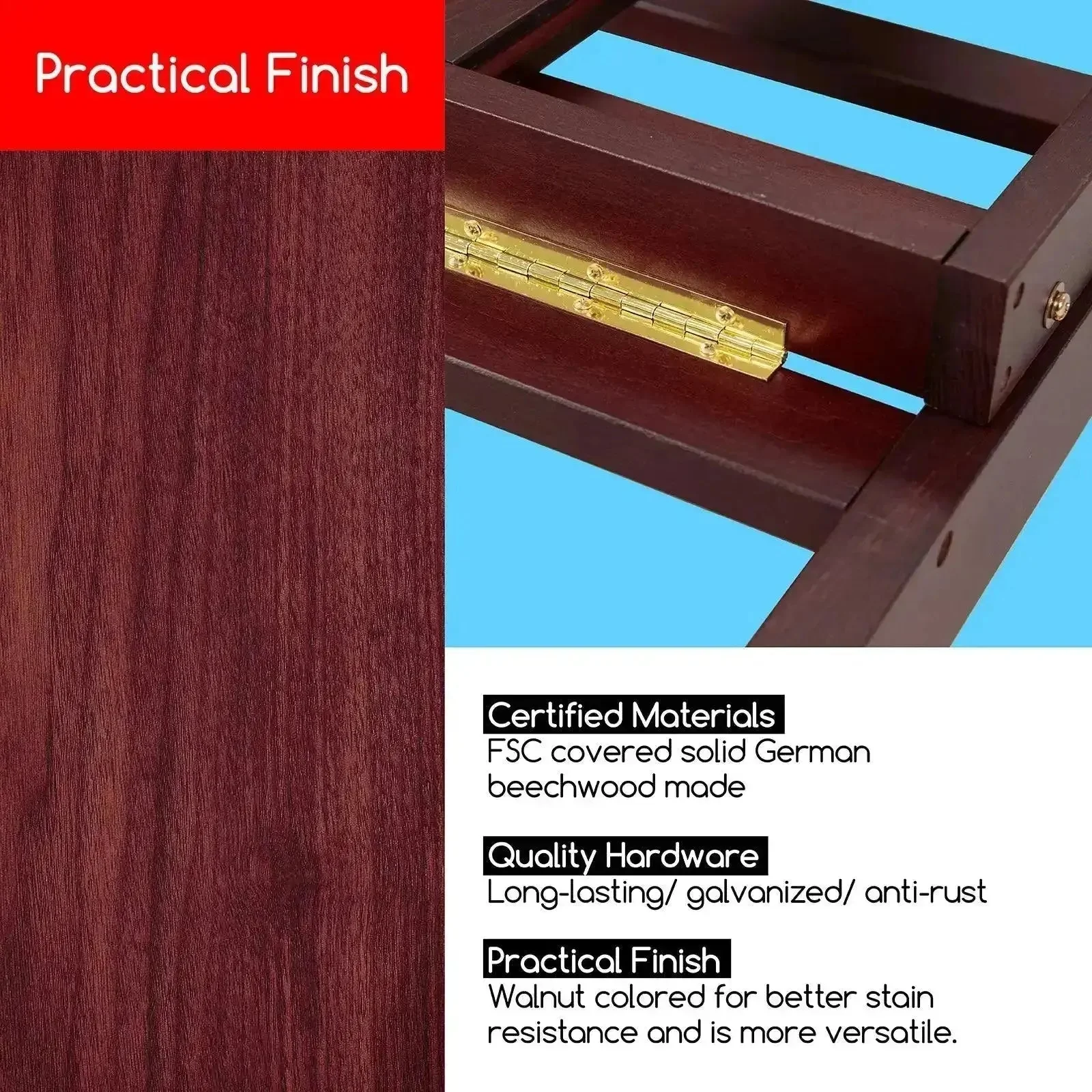 MEEDEN Classic Heavy Duty H-Frame Artist Easel-Dark Walnut-DW01 - Image 5