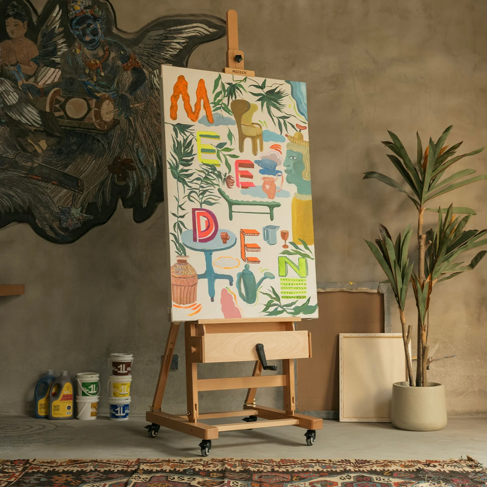 MEEDEN Deluxe Crank Adjusting Master Artist Easel Stand- W15S - Image 3