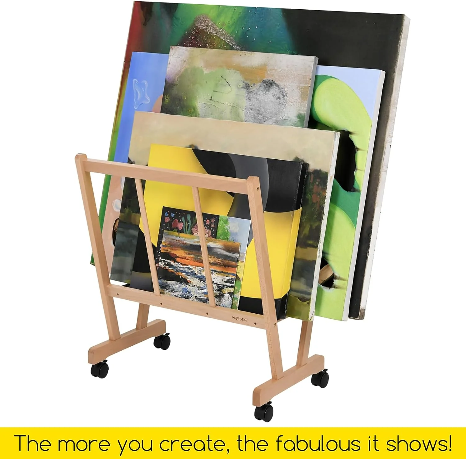 MEEDEN Wooden Large Print Rack with Castors - Image 4