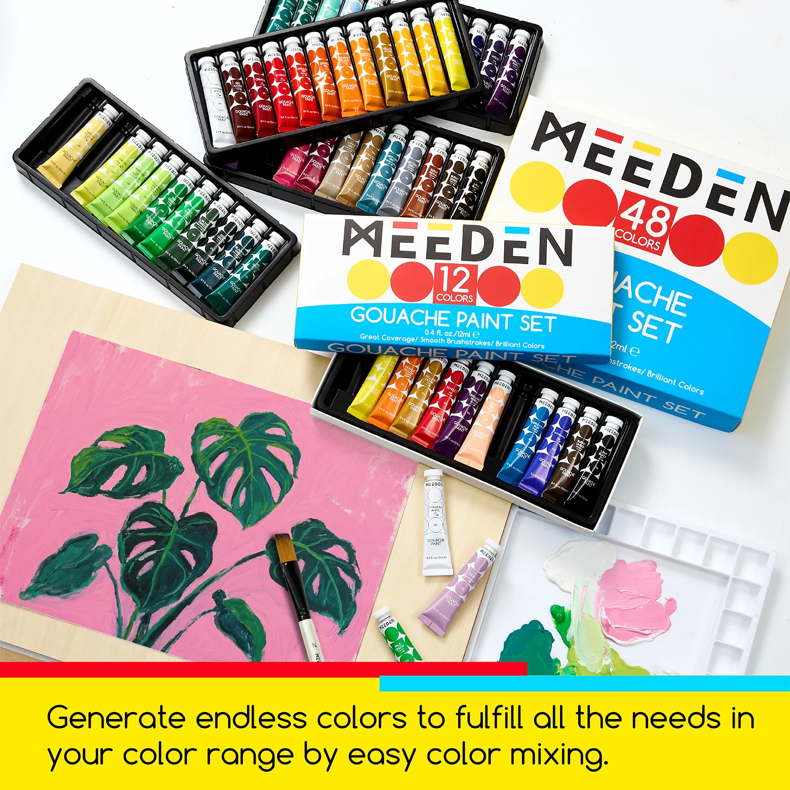 MEEDEN Gouache Paint Set, 12 Tubes, 12 ml / 0.4oz - Image 6
