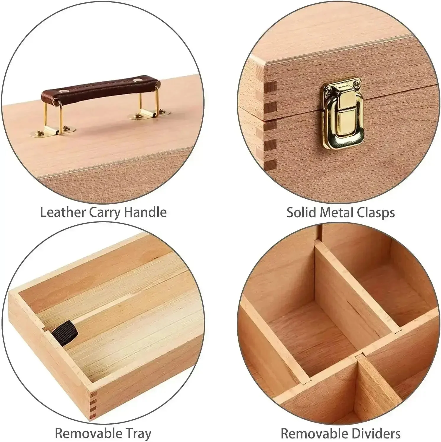 MEEDEN Large Multi-Function Solid Beech Storage Box - Image 6