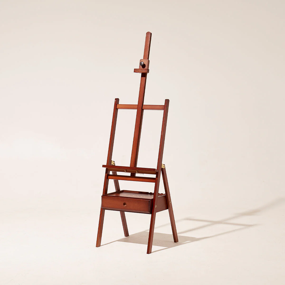 MEEDEN Studio H-Frame Floor Easel with Storage Drawer-Dark Walnut-HJ-1A