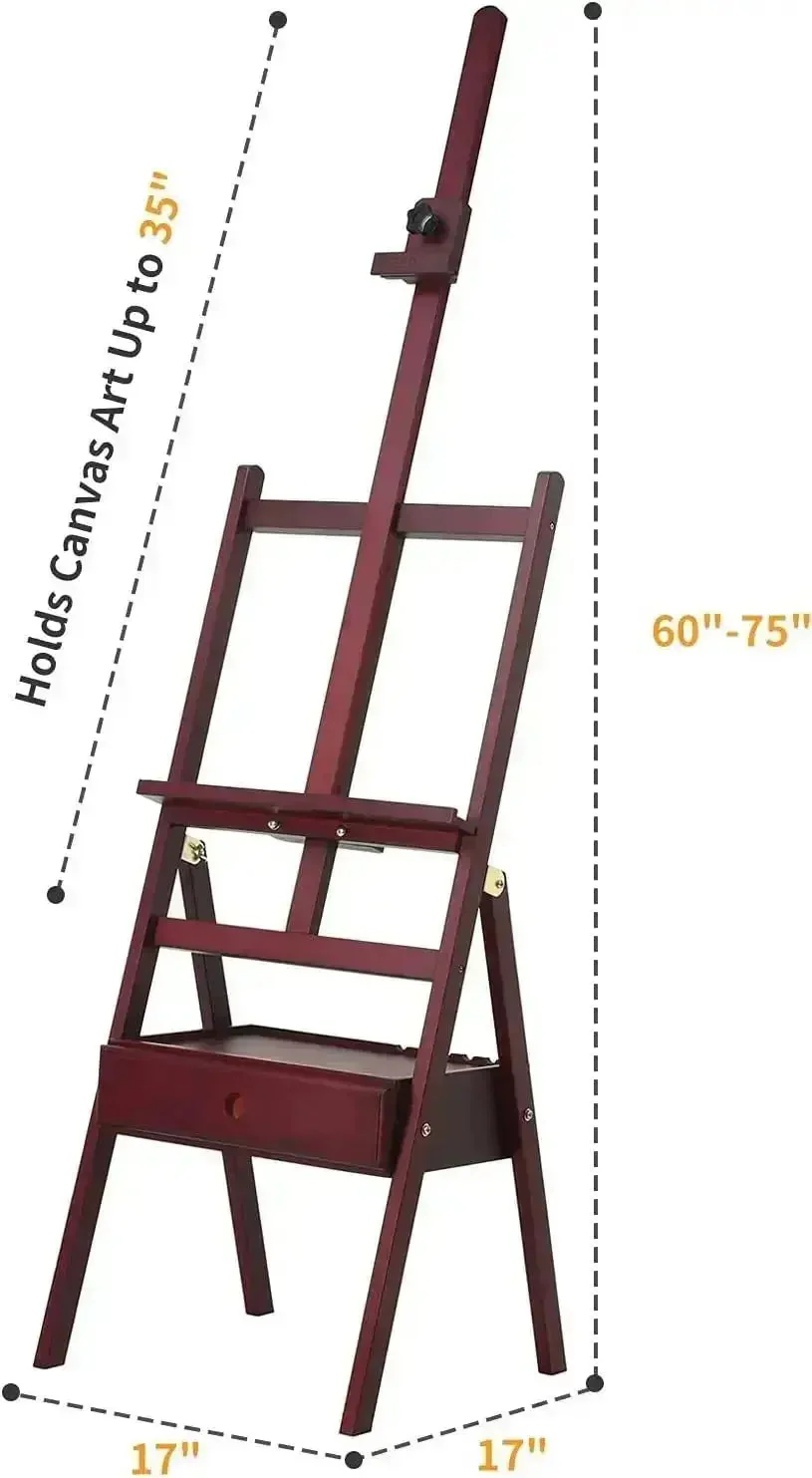 MEEDEN Studio H-Frame Floor Easel with Storage Drawer-Dark Walnut-HJ-1A - Image 6