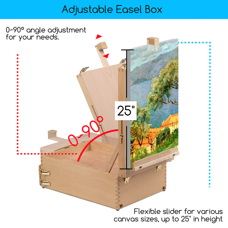 MEEDEN Adjustable Artist Tabletop Easel Sketchbox-HBX-30 - Image 5