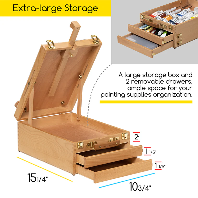 MEEDEN Adjustable Artist Tabletop Easel Sketchbox-HBX-30 - Image 6