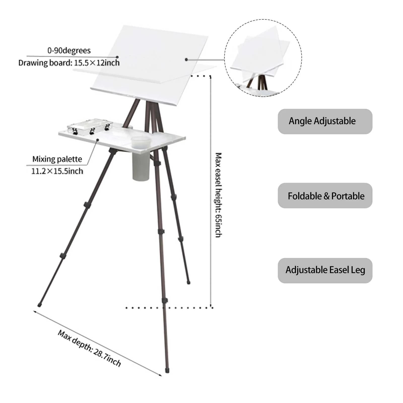 MEEDEN Artist Metal Watercolor Plein Air Easel Stand-MDBSCHJ - Image 3