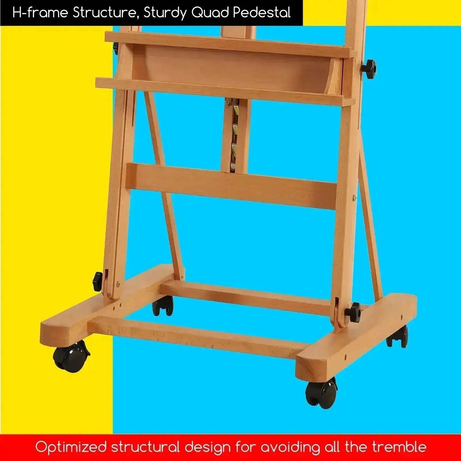 MEEDEN Large H-Frame Artist Easel with Large Tray-W02D - Image 5
