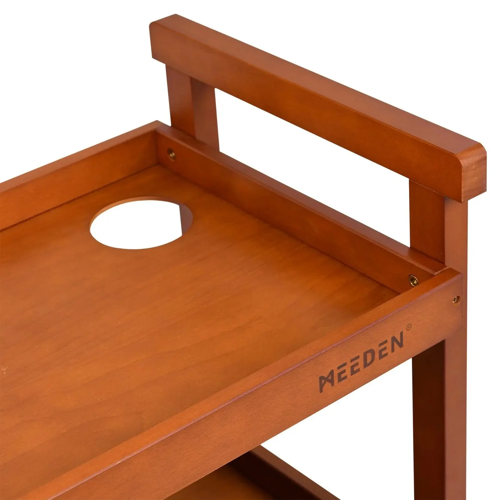 MEEDEN 3-Tier Storage Art Cart/Trolley, Light Walnut-W13 - Image 7