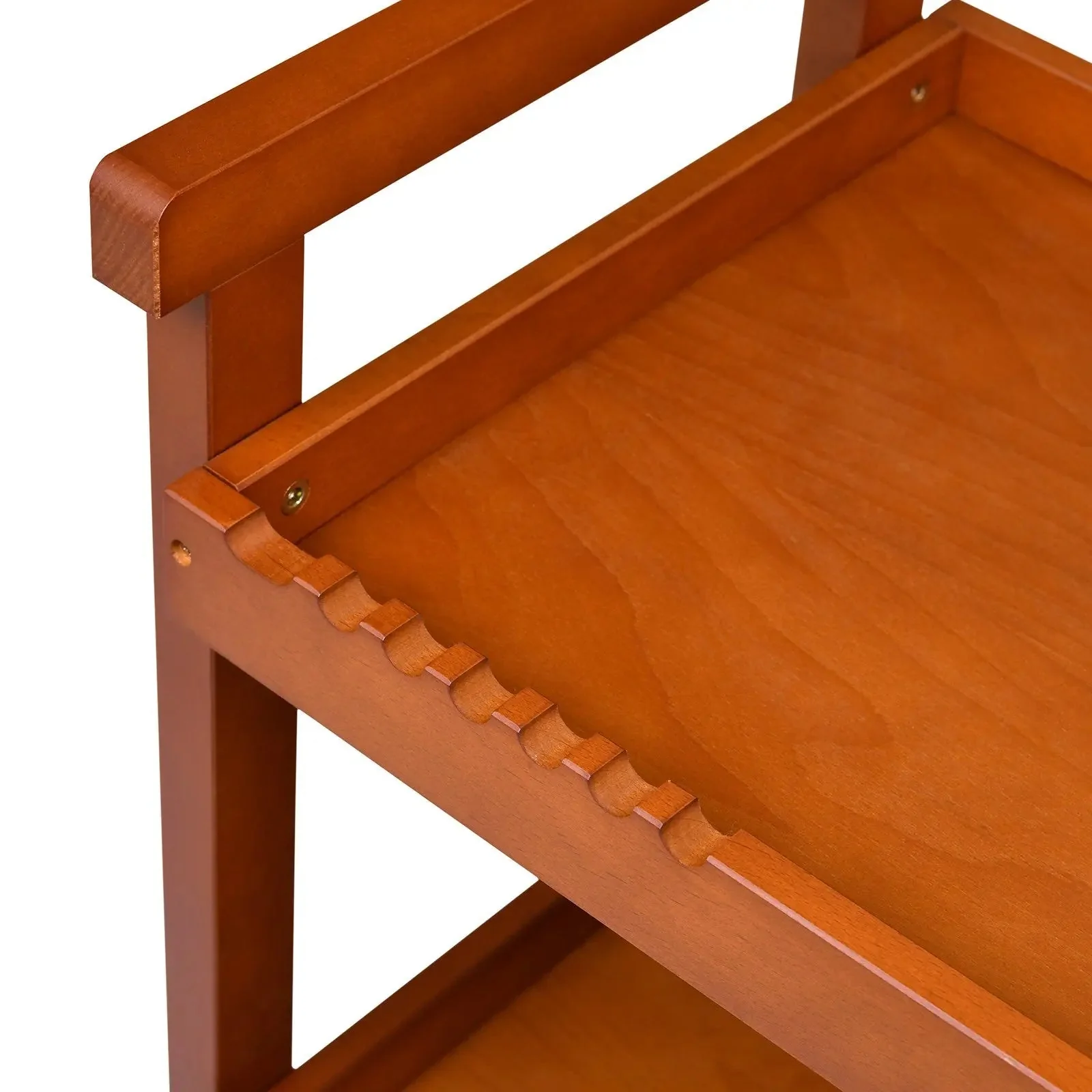 MEEDEN 3-Tier Storage Art Cart/Trolley, Light Walnut-W13 - Image 9