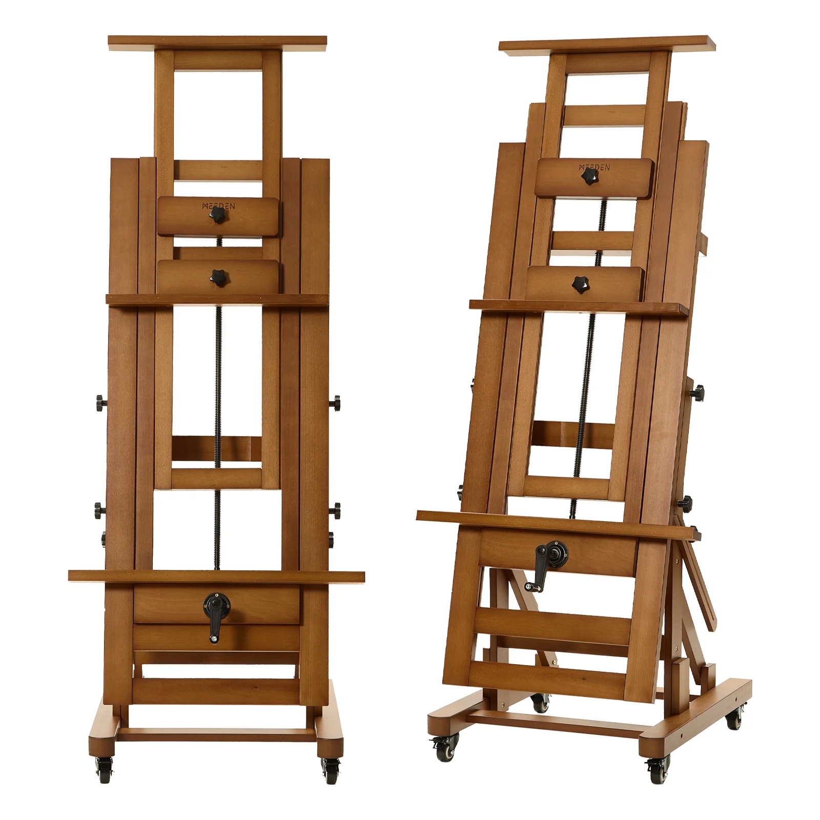 MEEDEN Deluxe Studio Large Rocker Crank Heavy Duty Artist Easel-Walnut-DHJ-12 - Image 6