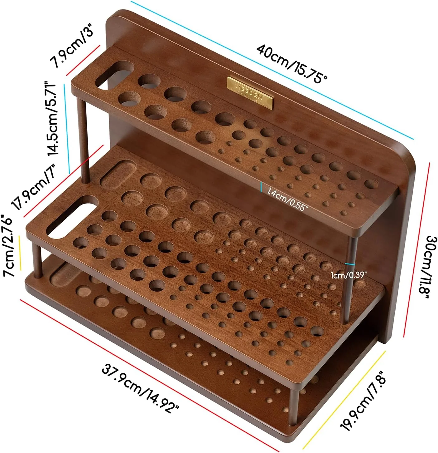 MEEDEN Pro 2-Tier Wooden Paint Brush Holder Organizer-BJ-01 - Image 7