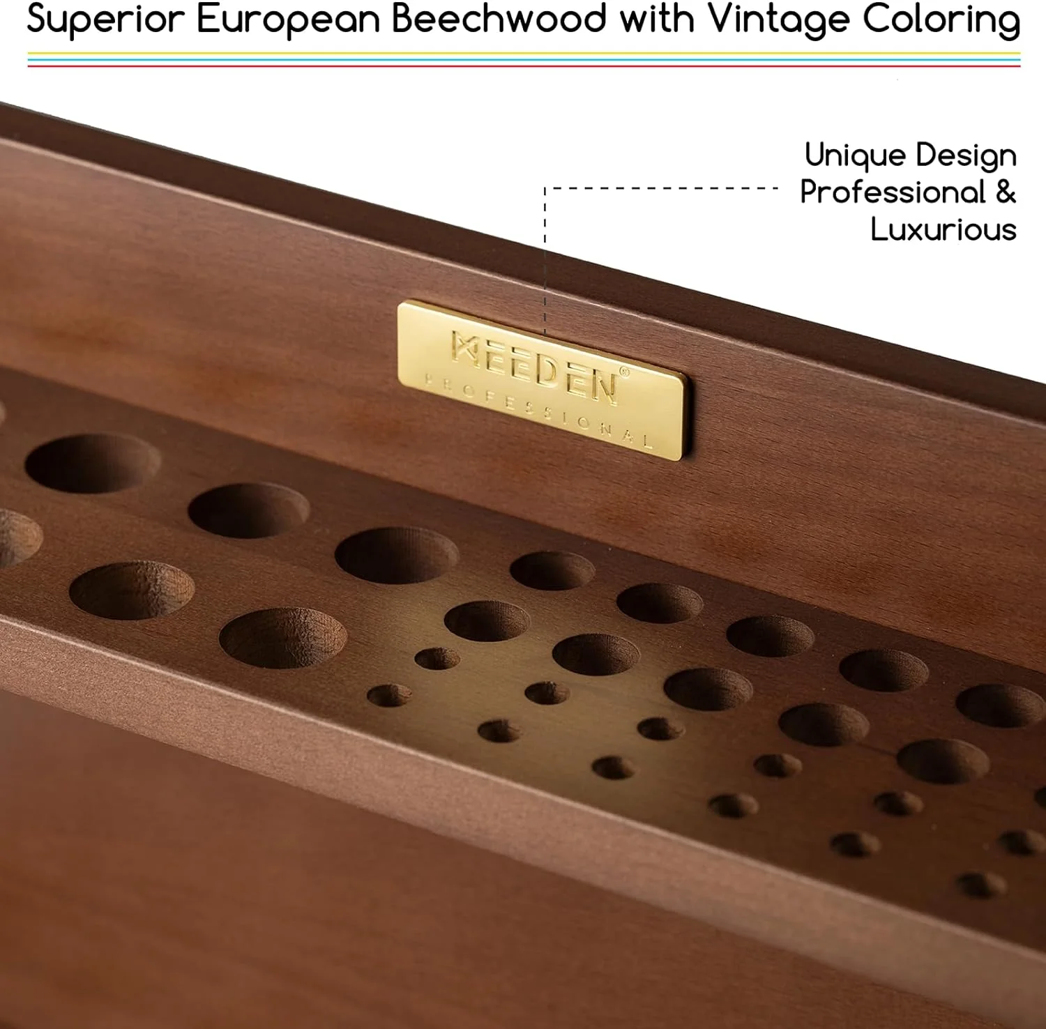 MEEDEN Pro 2-Tier Wooden Paint Brush Holder Organizer-BJ-01 - Image 8