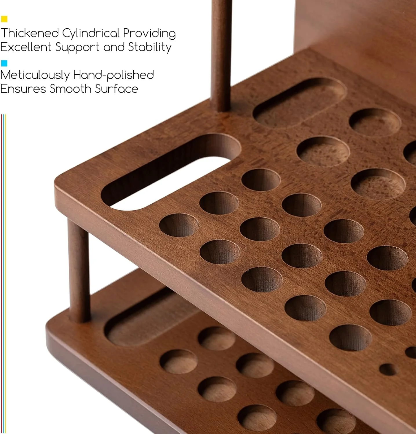 MEEDEN Pro 2-Tier Wooden Paint Brush Holder Organizer-BJ-01 - Image 9