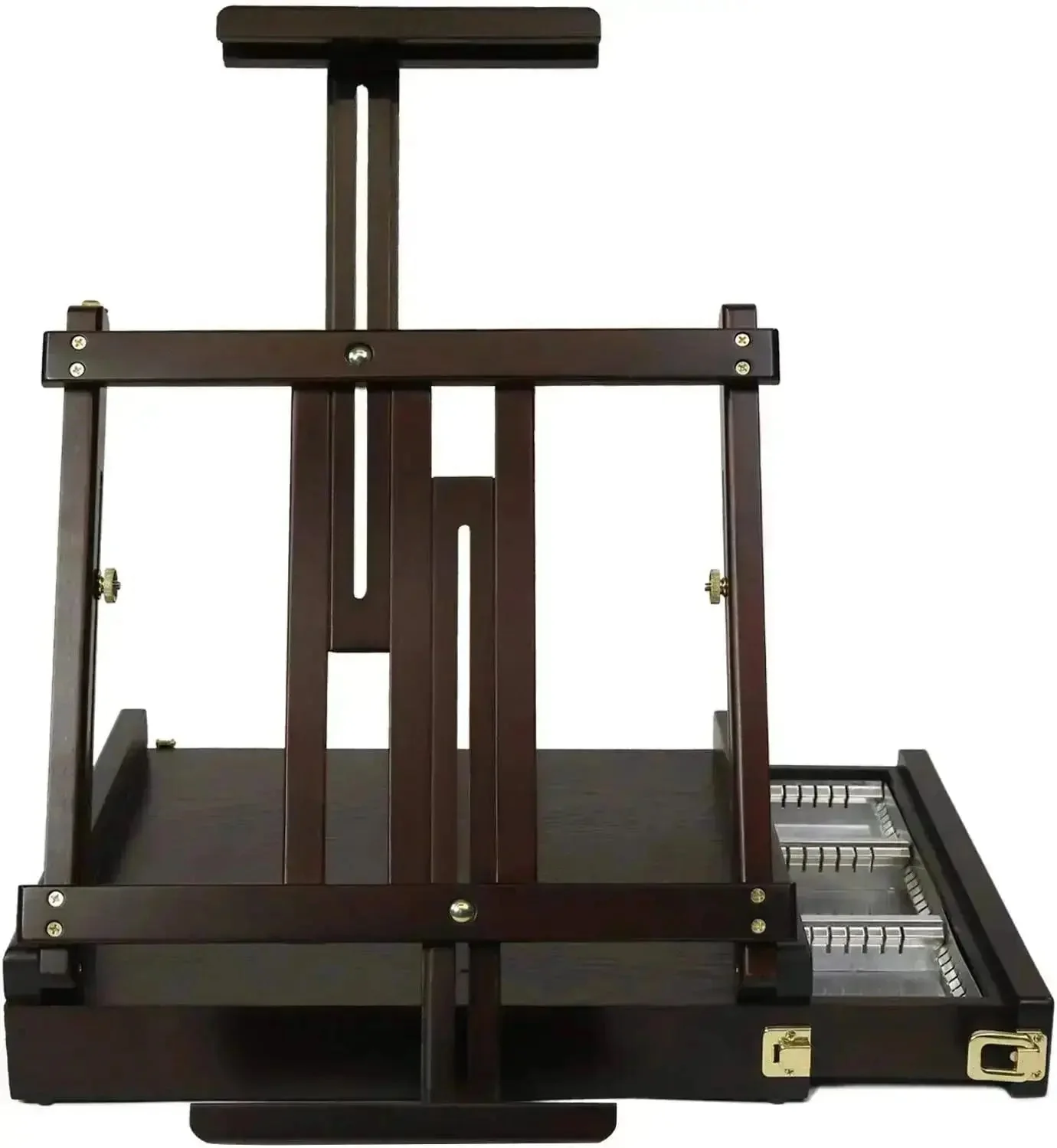 MEEDEN Artist Tabletop Easel with Metal Lined Drawer-Cherry Walnut-W05B - Image 3