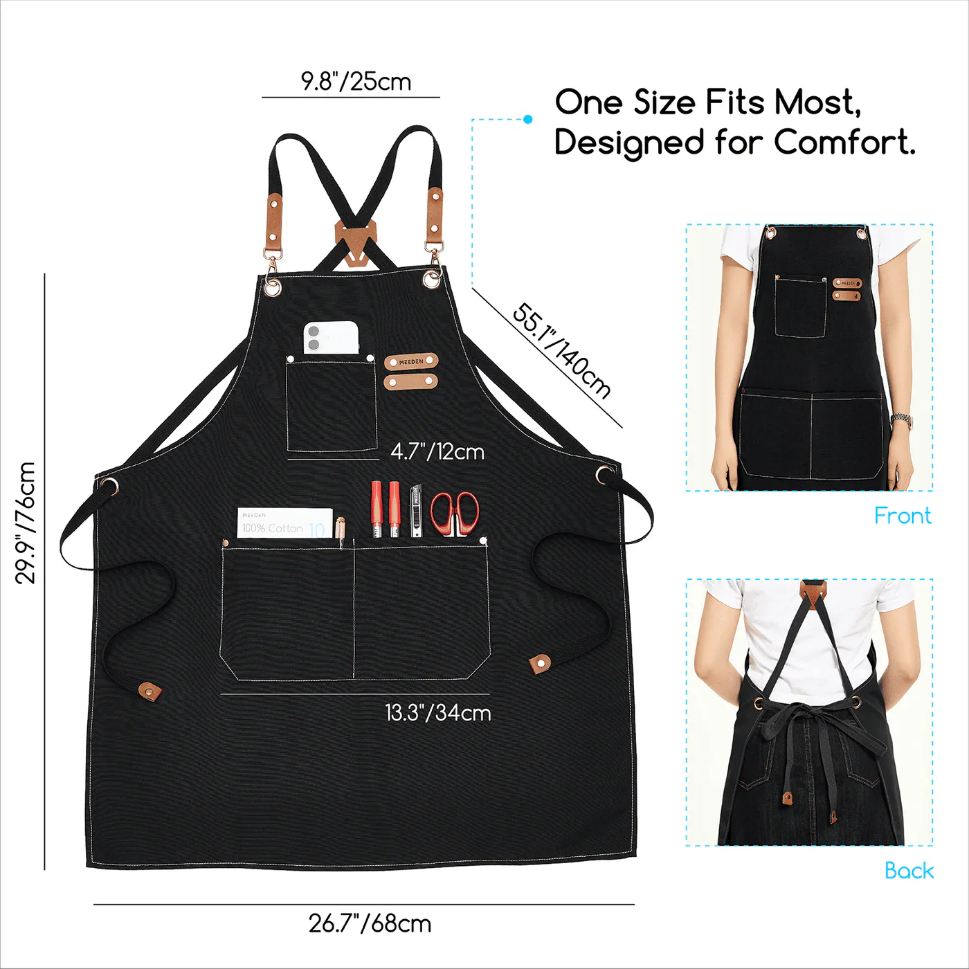 MEEDEN Waterproof Painting Apron – For Art & Crafts - Image 4