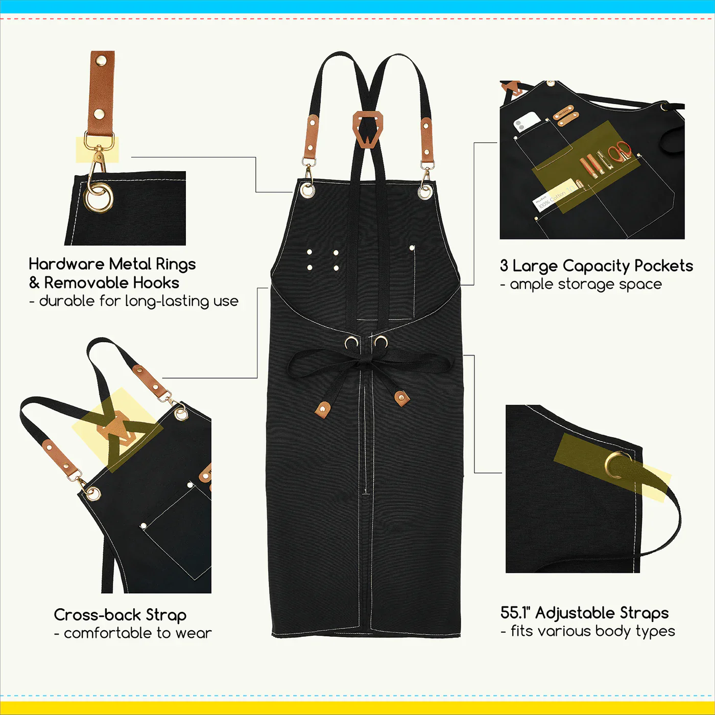 MEEDEN Waterproof Painting Apron – For Art & Crafts - Image 5